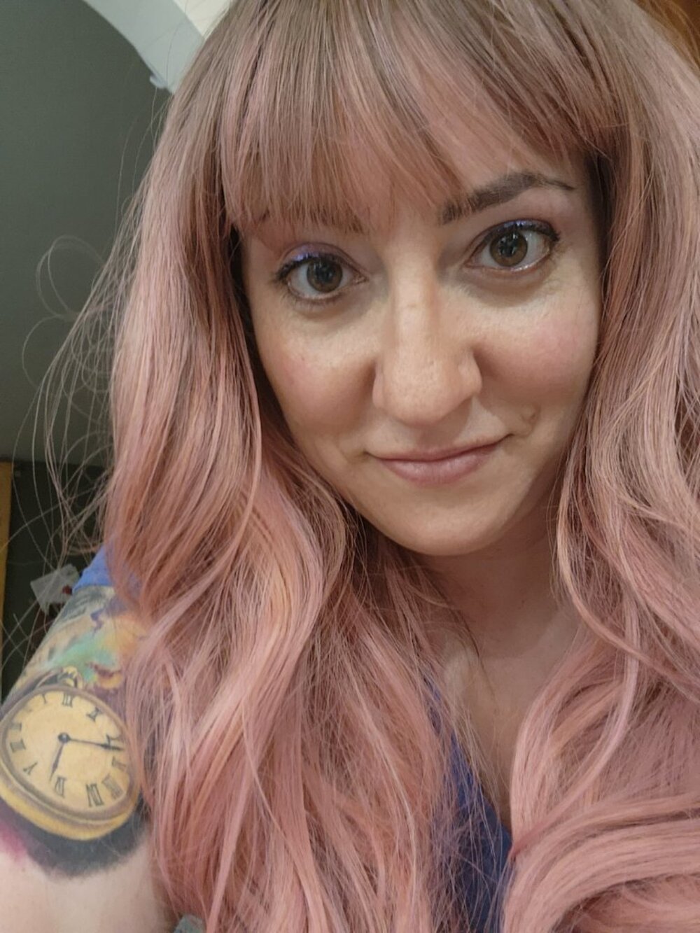 Pink Wigs with Bangs